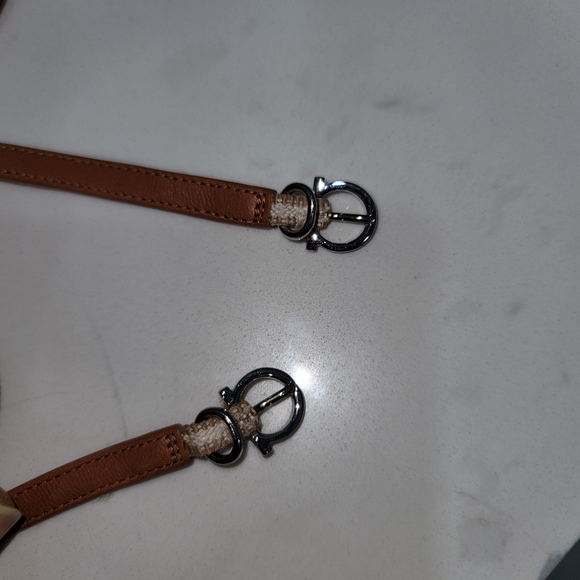 Salvatore Ferragamo tan F wedge shoe - Picture 8 of 9